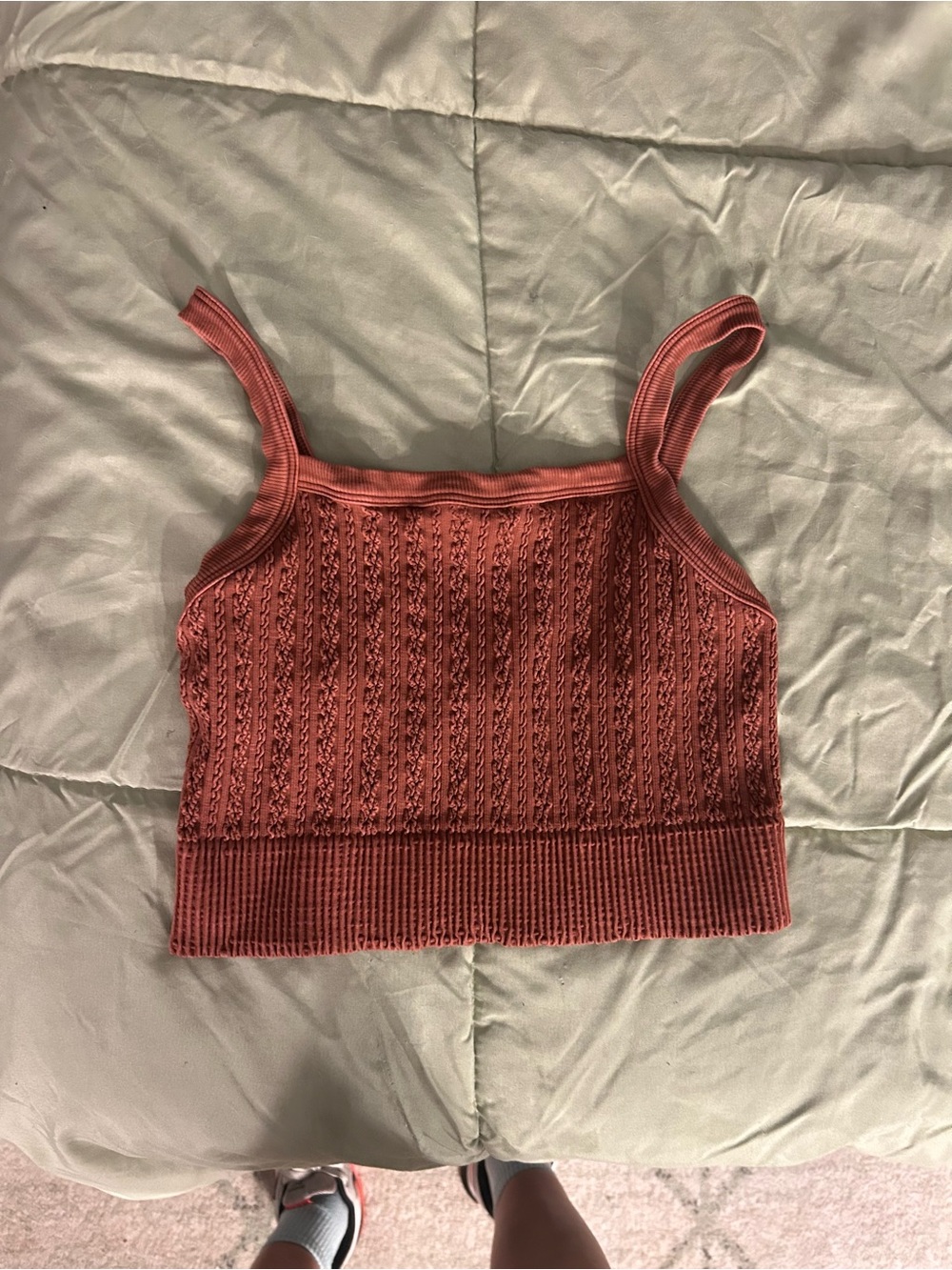 Nikibiki Rust Cable Knit Crop Cami
